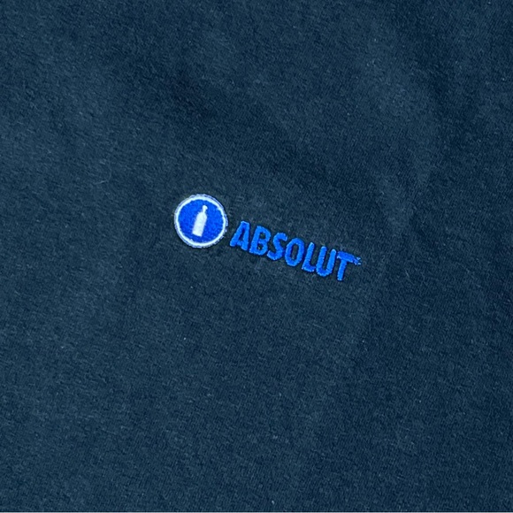 Absolut Vodka Stitched Logo Vintage 90s Shirt Black LARGE Throwback - Picture 2 of 5